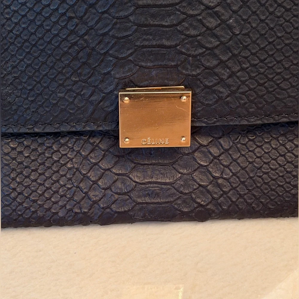 Trapeze python and suede Women's Bag - Picture 9 of 9